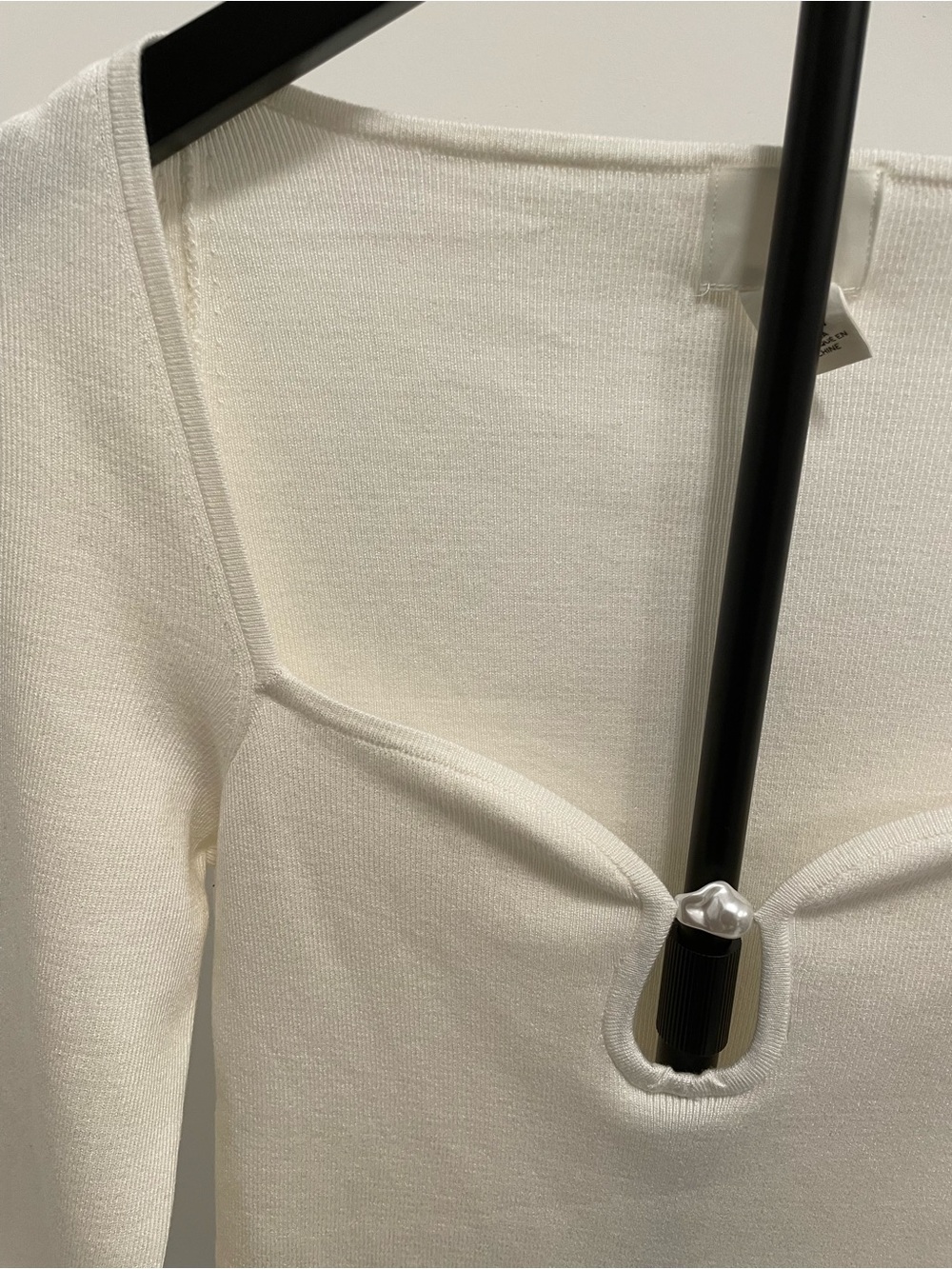 H&M Off-White Long Sleeve Square Neck Knit Top - Picture 5 of 6